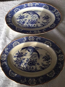 VINTAGE ANTIQUE ART DECO PAIR OF AQUILA PLATTERS BY HALES HANCOCK & GODWIN LTD - Picture 1 of 12