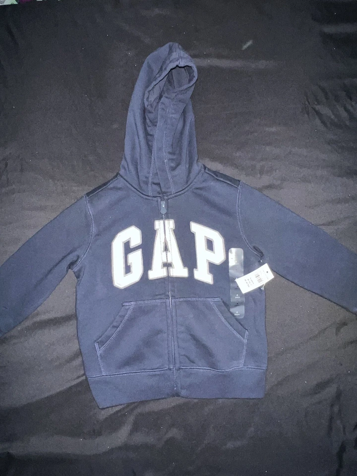 Baby Gap Boys or Girls 4 Years Blue Full Zip Long Sleeve Hoodie New- Fast Ship