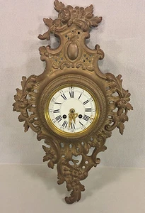 Antiguo Reloj Cartel Mougin Dostal Estuche Bronce Funcionamiento Cara Porcelana - Imagen 1 de 12