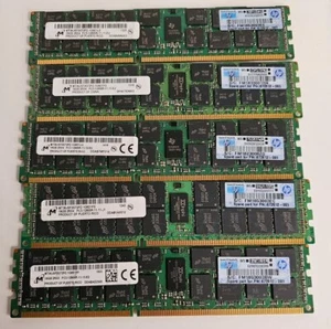5 MICRON 16GB 2Rx4 PC3-12800R Server Memory Ram DDR3 - Picture 1 of 2
