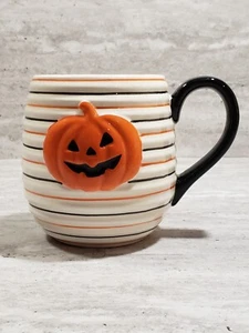 Halloween Pumpkin Happy Face Embossed 3D Mug Lang by Design Group - Picture 1 of 11