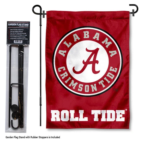 Alabama Crimson Tide Garden Flag and Yard Stand Included Cover