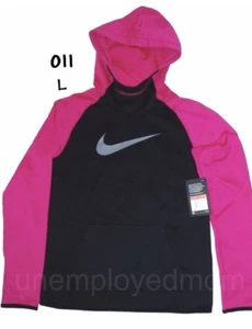 Nike Youth Therma-fit Hoodie Size M Pink Black Jordan Tech Fleece Girls - Picture 1 of 1
