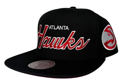 Mitchell & Ness NBA Atlanta Hawks Team Script 2.0 Snapback Sombrero, Gorra, Nuevo Foto 1 de 4