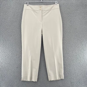 Talbots Pants Womens 6 Petite Heritage Ivory Cropped Capri Office Career Work - Picture 1 of 11