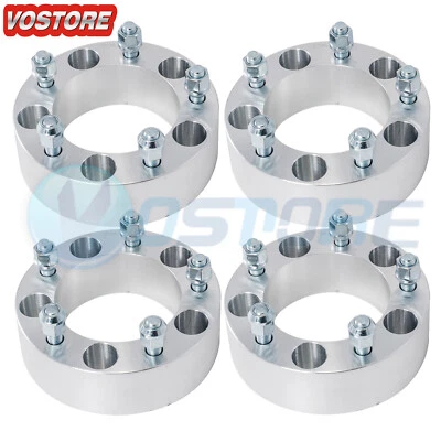 (4) 2" 5x5.5 Wheel Spacers 1/2"x20 for Ford F-150 Bronco Jeep CJ3 Dodge Ram 1500 - Image 1 of 4