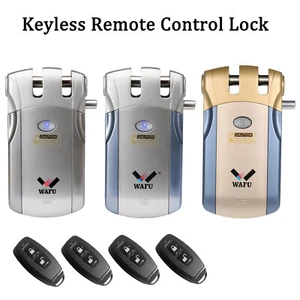 WF-018 Wireless Remote Control Lock With 4 Remote Keys Keyless Door Lock K4C2 - Picture 1 of 27