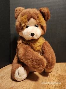 Vintage Kamar Side Eye Eyebrows Brown Teddy Bear Cub 13” Plush Stuffed Animal - Picture 1 of 4