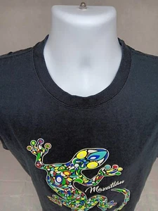 Yazbek Herren Large passt Medium schwarz Mazatlan Mexiko leuchtend farbig Eidechse T-Shirt - Bild 1 von 12