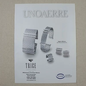 Vintage Unoaerre Jewelry Print Ad 1999 Paper Magazine Clipping 90s Trice Paglia - Picture 1 of 5