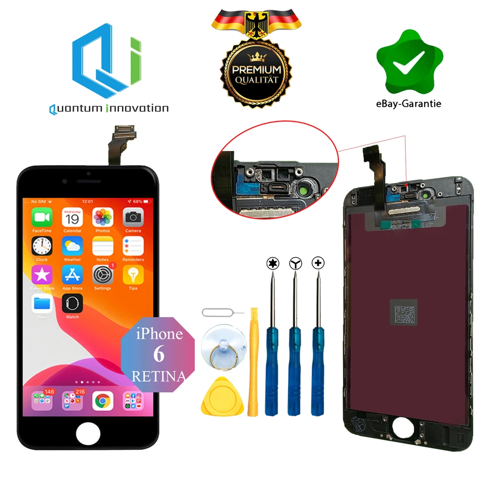 iPhone 6 Display Retina Bildschirm Glas Scheibe Komplett iPhone 6 Bildschirm Neu - Bild 1 von 1