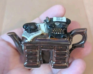 Paul Cardew Miniature Teapot England Detective Writer's Desk Collectable Vtg - Picture 1 of 5