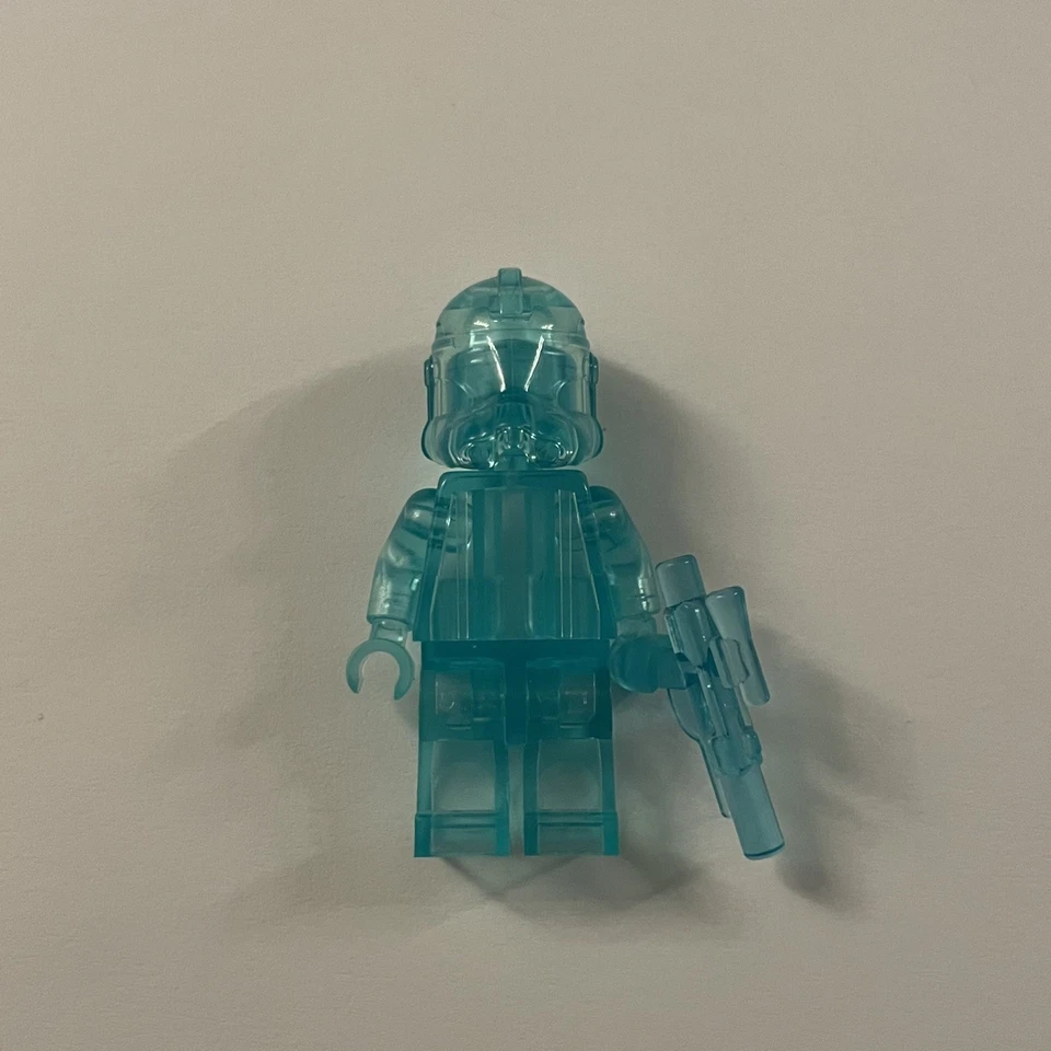 Blue Translucent Monochrome Official Lego Clone Trooper With Blaster - Image 1 of 1
