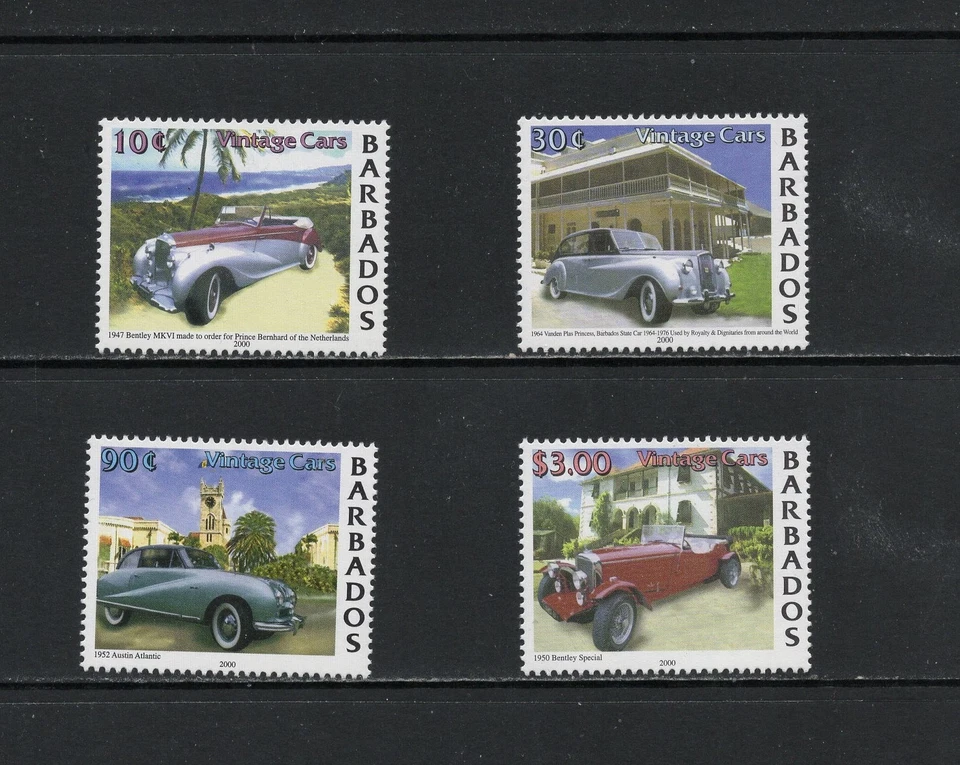 S7430   Barbados  2000   Vintage cars   4v.   MNH - Image 1 of 1