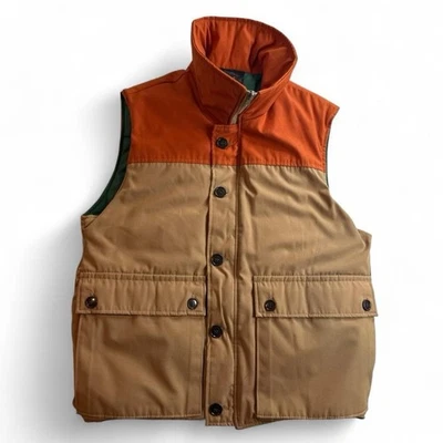 Vtg 1990’s White Stag Ski Puffer Vest Orange Tan Mens Small - Image 1 of 4