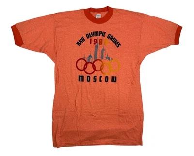 Camisa De Colección 1980 XXII Juegos Olímpicos Moscú Hombres XL Puntada Única EE. UU. Mayo Abeto Foto 1 de 4