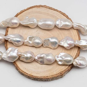 Freshwater Baroque Pearl Strands in Mixed Size from 11mm x 14mm up to 18mm x 33 - Picture 1 of 5