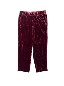 J. Crew Pull-On leichte Hose burgunderrot Samt elastischer Bund Größe 8 kurz - Bild 1 von 9