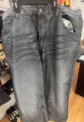 PANTALÓN VAQUERO GS115 TALLA GRANDE PLATEADO BRILLANTE TALLA-US-48 Foto 1 de 4