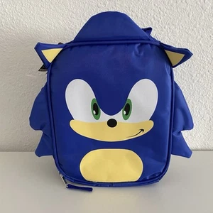 Sonic The Hedgehog Kids Insulated 3D Ears & Spikes Lunch Bag ID Name Window *Pic - Picture 1 of 8