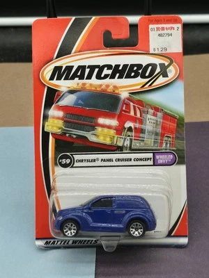 2001 Matchbox #59 Wheeled Envy CHRYSLER PANEL CRUISER CONCEPT Blue w/Flower Sp - Image 1 of 2