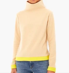 Dudley Stephens Park Slope Fleece Turtleneck  Tan With Yellow Tips Small - Picture 1 of 8