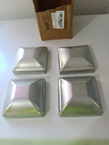 4 Stück Verzinkte Metall Pfosten Terrassendielen Kappe Abdeckungen für 4x4" Holz Zaun Pfosten - Bild 1 von 4