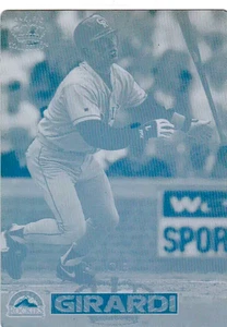 1 /1 JOE GIRARDI (Player) 1996 PACIFIC CROWN PRINTING PLATE CO COLORADO ROCKIES - Picture 1 of 2