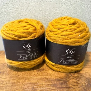 2 matassine maglia e uncinetto filato premium accogliente lana senape 50% misto 87 iarde 7 oz - Foto 1 di 4