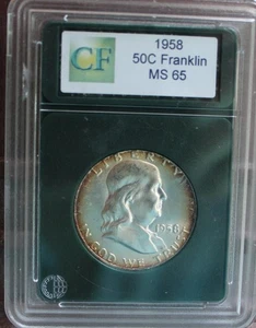 1958 TONATO FRANKLIN MEZZO DOLLARO PROOF - ARGENTO (rif 2358.20) - Foto 1 di 4