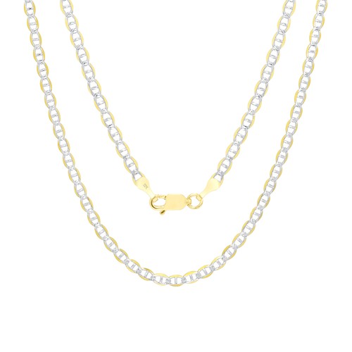 GUCCI Collana catena ancora marinaio taglio diamante pavè oro giallo 10 kt massiccio 3 mm 16"