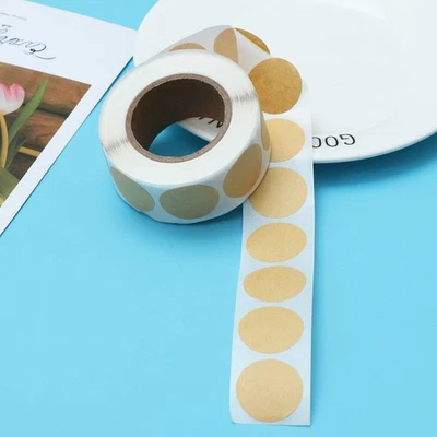 500Pcs Writable Kraft Paper Round Stickers Adhesive Labels for Gift Wrapping - image 1 of 4