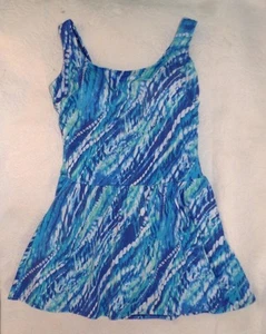 SWIMSUITS FOR ALL ONE-PIECE BLUE SKIRTED SWIMSUIT SWIMDRESS Size 18 - Picture 1 of 6