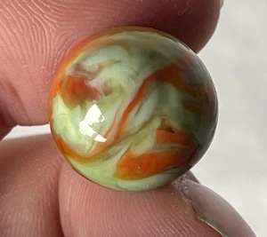 ~23/32" Vintage Handarbeit aus Scherbenschlacke rot & grün Glasmarmor #257 - Bild 1 von 13