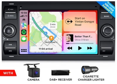 DAB+ Android 14 FDX7 Autoradio GPS Navi CarPlay Für Ford Focus Transit MK7 S-Max - Bild 1 von 4