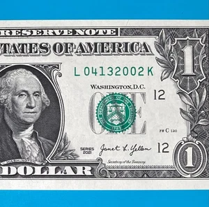 April 13, 2002 (L 04132002 K) BIRTHDAY ANNIVERSARY $1 One Dollar Bill *UNC* - Picture 1 of 4