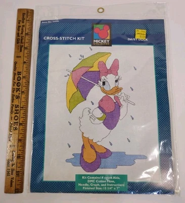 New Disney Mickey Unlimited DAISY DUCK w/Umbrella counted cross stitch kit 36006 - Image 1 of 2