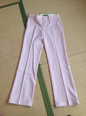 Ralph Lauren Wool Silk Straight Slacks Light Pink Center Press Size 11 - Image 1 of 4