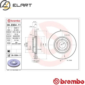 2x BRAKE DISC 09.E954.11 FOR FORD PUMA Q0JA 1.0L B7JG/M0JA/BZJA/B7JA/B7JB 1.0L - Picture 1 of 9