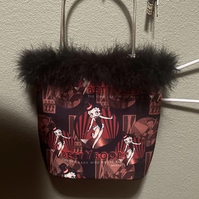 Cartera Betty Boop - La única dama que lo tiene todo plumas y pedrería NUEVO Foto 1 de 4