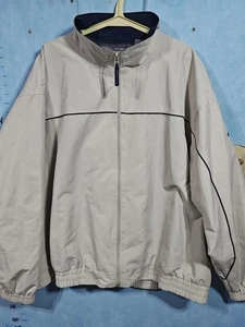 Perry Ellis America Jacket Mens 2XL Beige Full Zip Lightweight Windbreaker - Picture 1 of 10