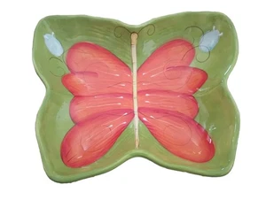 Pier 1 Imports Bretagne handbemalt Schmetterling Steingut - Bild 1 von 13