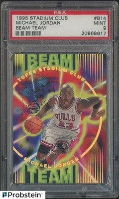 1995-96 Stadium Club Beam Team #B14 Michael Jordan Chicago Bulls HOF PSA 9 - Image 1 of 2