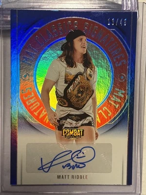 2025 Combat Anthology - Matt Riddle - Mat Classics Blue Auto #/49 - Image 1 of 2