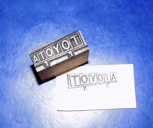 Vintage "TOYOTA" Wood & Metal Letterpress Printers Block - Picture 1 of 2