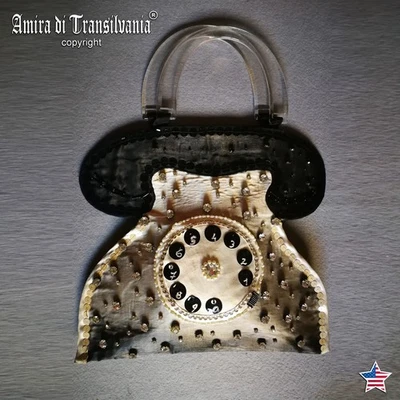 Vintage Iconic Bag 80s Design  Shoulder Handle Handbag Fashion Rhinestone Sequin - Image 1 of 4