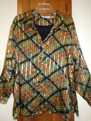 Blusa SELENE SPORT Multicolor 2 en 1 Manga Larga Con Cami - Talla 2X Foto 1 de 4