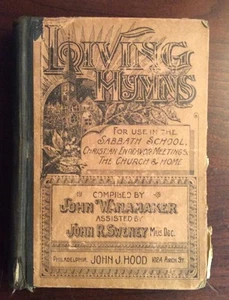 Hoja musical Wanamaker de himnos vivos (1890, tapa dura) - Imagen 1 de 12
