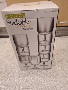 8 Piece Stackable Acrylic Tumbers, BPA Free - Picture 1 of 7