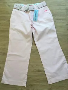 Banana Moon 3/4 Crop Combat Trousers Pale Pink Cute Retro Capri Vintage UK 6-12 - Picture 1 of 9